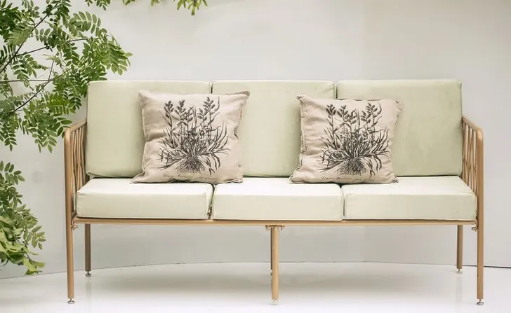 Fern and chocolate lounge setup