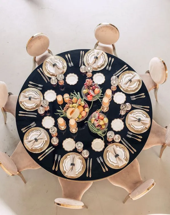 Glass rectangular banquet table setup