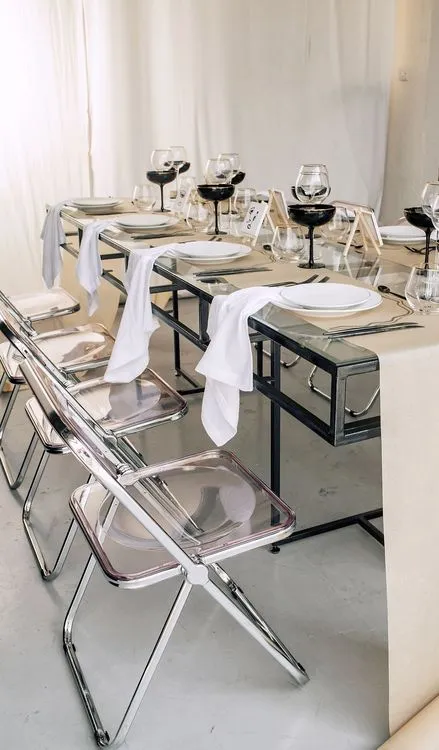 Glass Table and Acrylic Chairs — Gallery