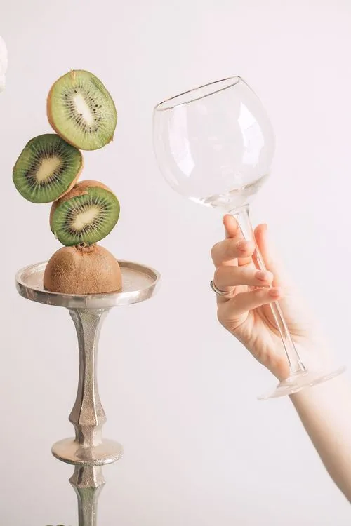 Gray-green table setting with vegetables