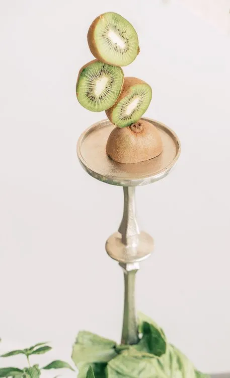 Gray-green table setting with vegetables