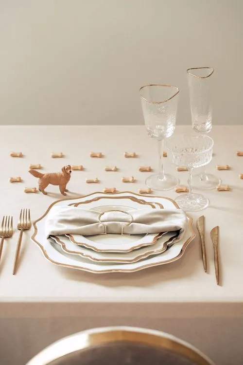 Ivory pet-friendly table setting