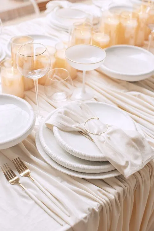 Ivory set  at rectangular table