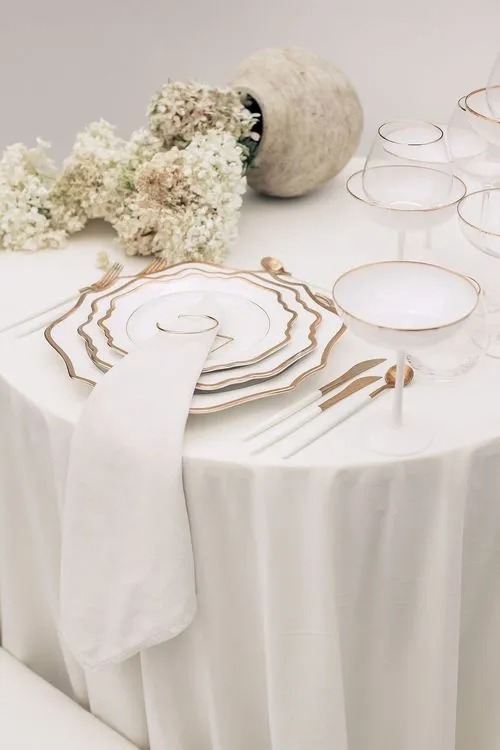 Ivory velvet table setting