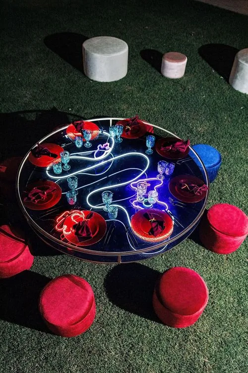 Kids among us table setting at round table