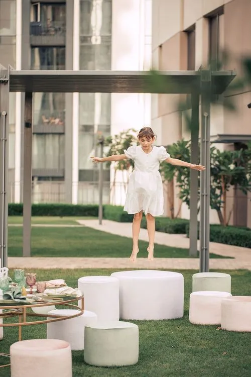 Kids table setting at round table