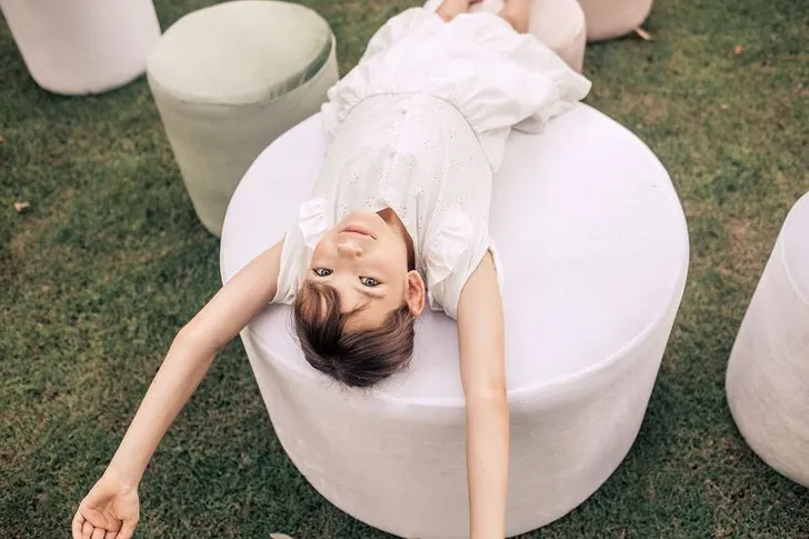 Kids table setting at round table