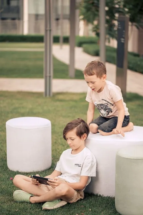 Kids table setting at round table