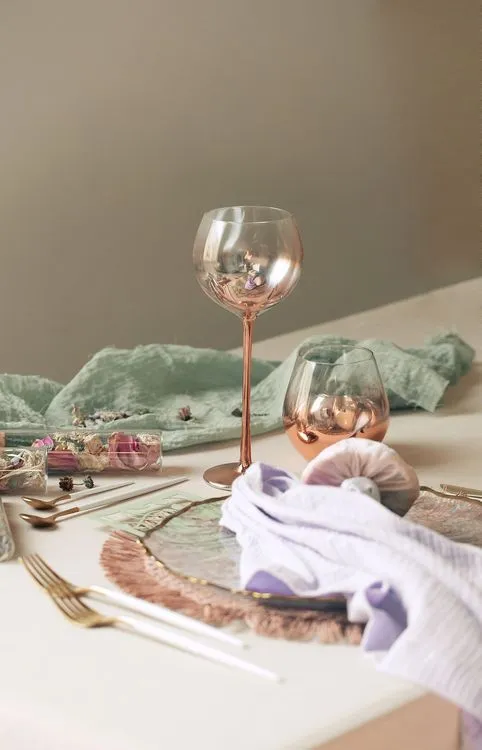 Lavender-fern table setting