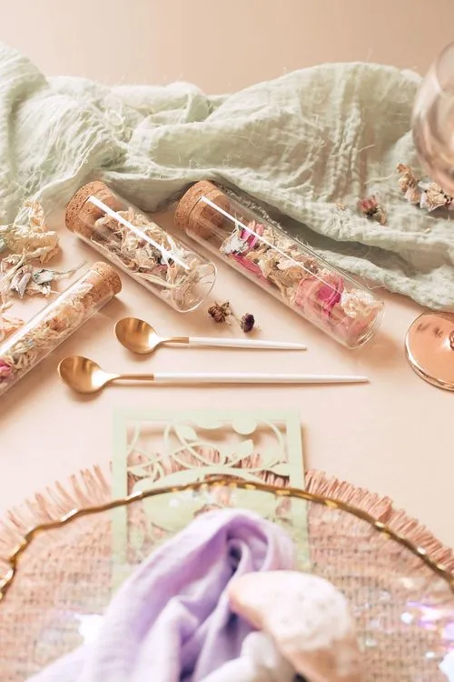 Lavender-fern table setting