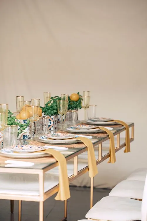 Lemon-Yellow Highlights — Sicilian Set with White Velvet Chair