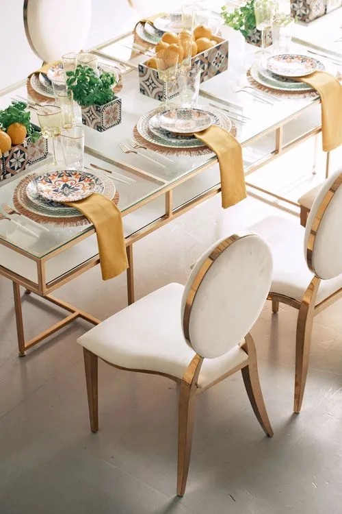 Lemon-Yellow Highlights — Sicilian Set with White Velvet Chair
