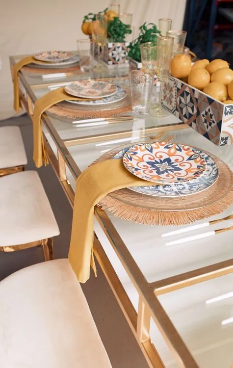 Lemon-Yellow Highlights — Sicilian Set with White Velvet Chair