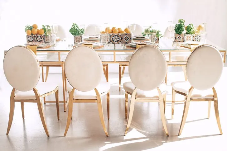 Lemon-Yellow Highlights — Sicilian Set with White Velvet Chair