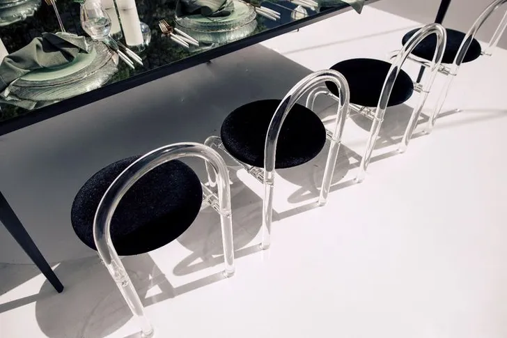 Matcha set on a black rectangular table