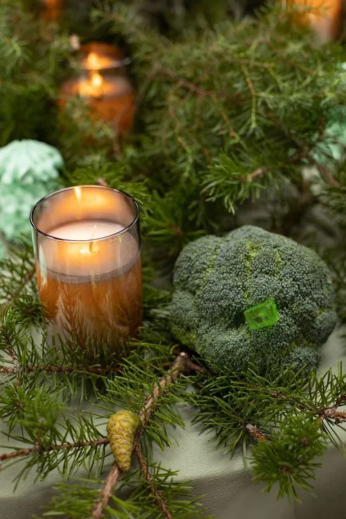 Matcha table setting at round table