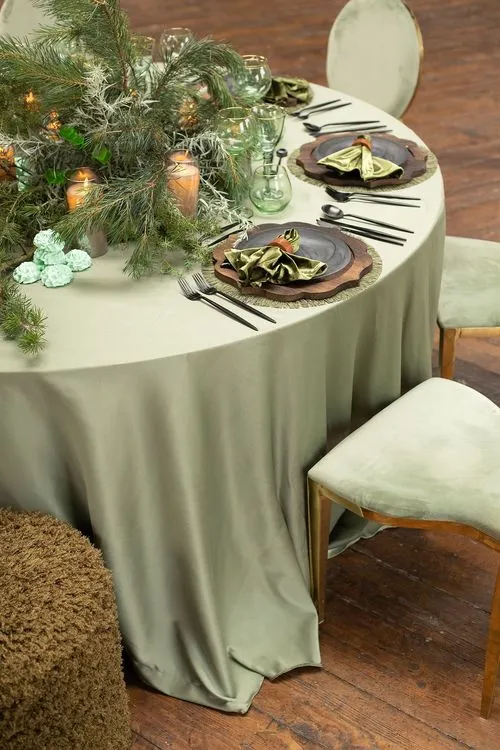 Matcha table setting at round table