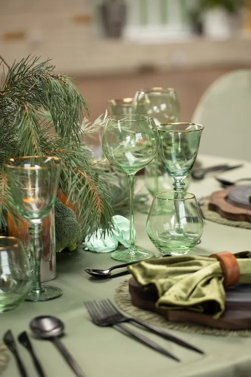 Matcha table setting at round table