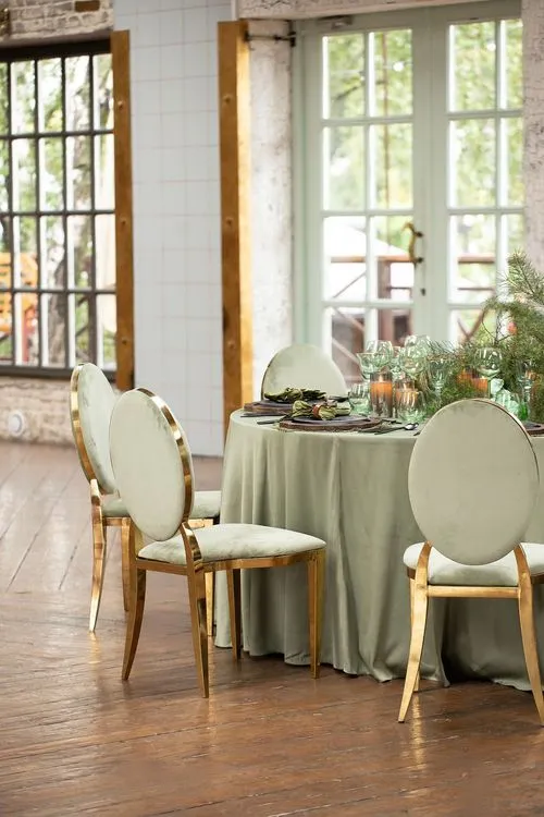 Matcha table setting at round table