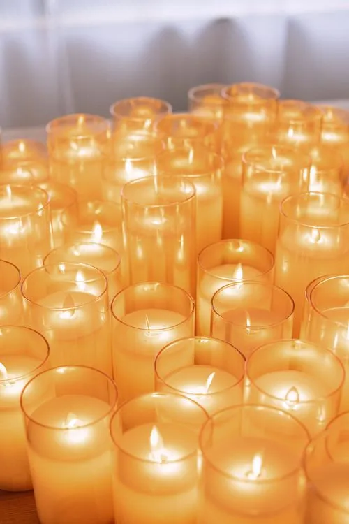 Moss-Green Velvet Serpentine, Many Candles