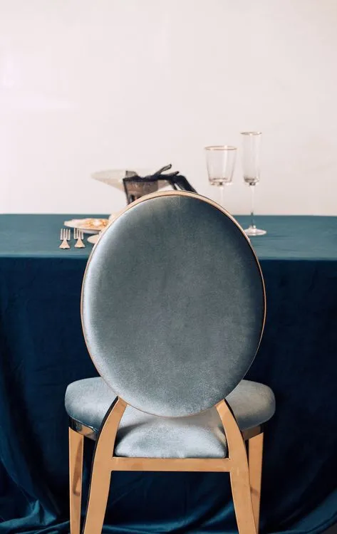 Noir Blue Tablescape — Gold Details