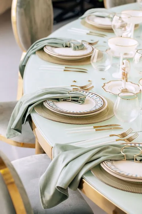 Nutcracker-Inspired Round — Fern Greens, Gold, Tree in Center