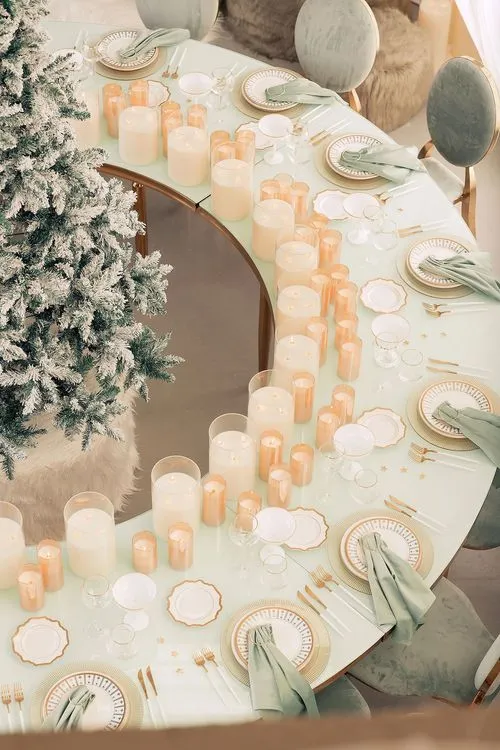 Nutcracker-Inspired Round — Fern Greens, Gold, Tree in Center