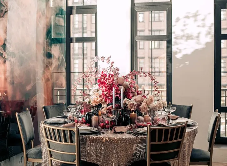 Opulent Florals in Cocoa & Nude — Round Table