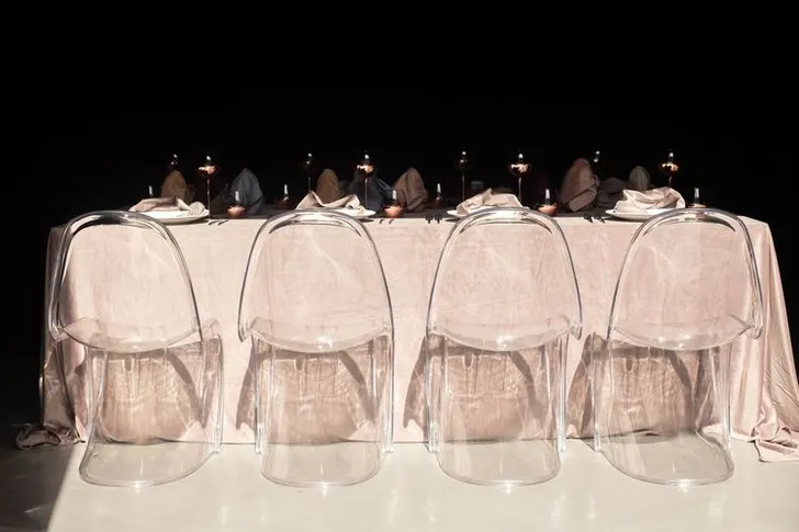 Rectangular Velvet Tablescape with Copper Glasses