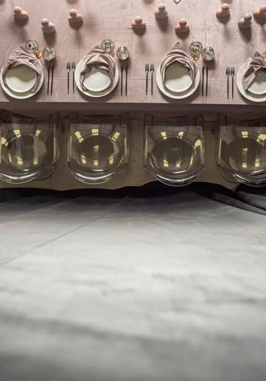 Rectangular Velvet Tablescape with Copper Glasses
