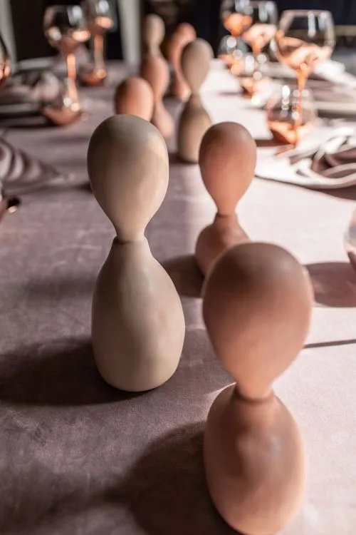 Rectangular Velvet Tablescape with Copper Glasses