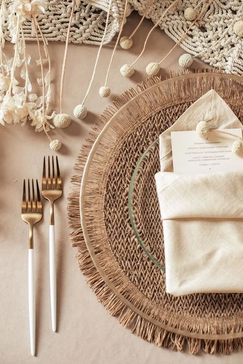Sandy boho table setting