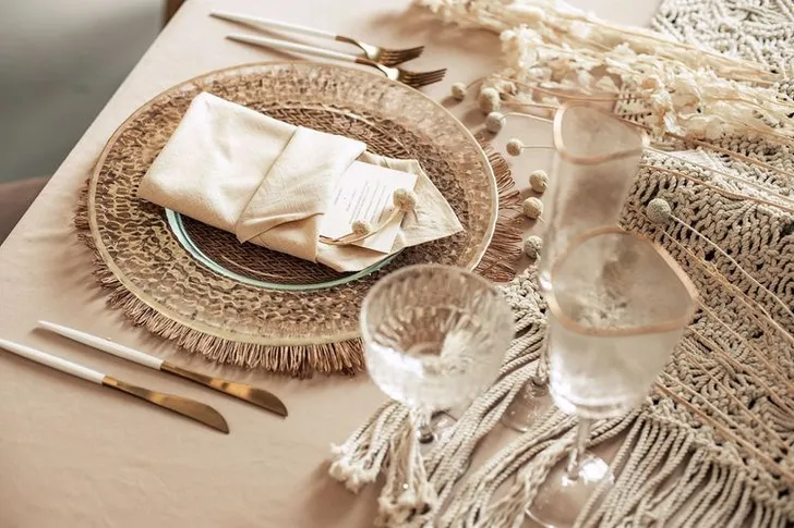 Sandy boho table setting