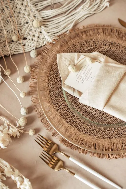 Sandy boho table setting