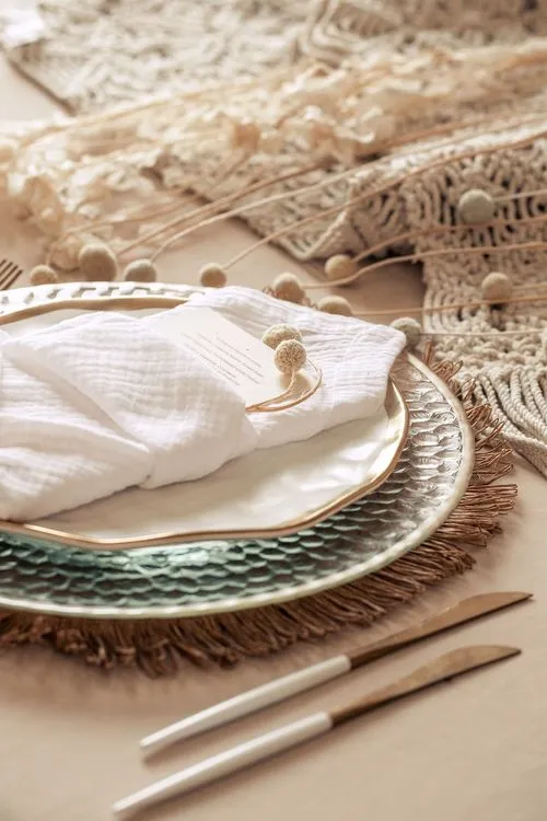 Sandy boho table setting
