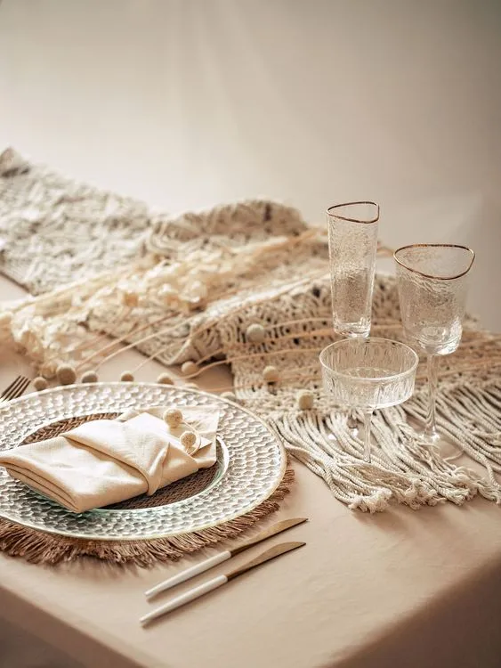 Sandy boho table setting