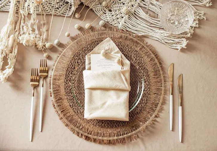 Sandy boho table setting
