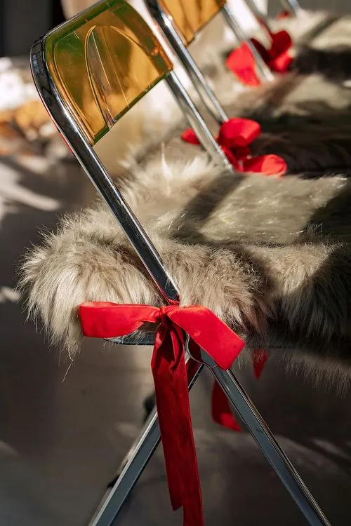 Sequin Table, Fur Accents, Saffron-Tinted Glasses