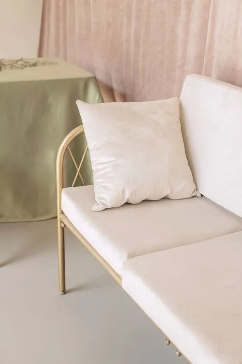 Soft green table setting at rectangular table