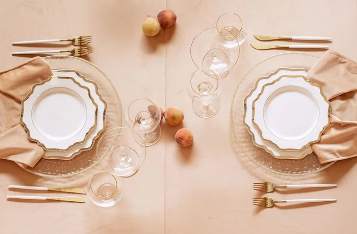 Soft Peach Tablescape
