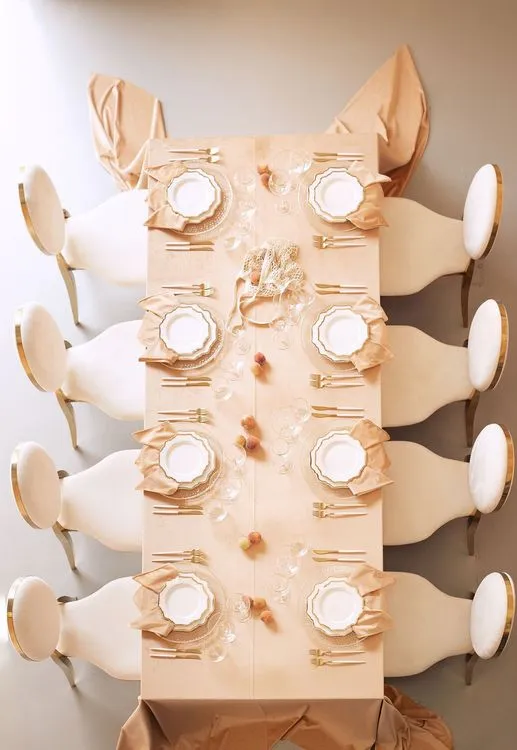 Soft Peach Tablescape