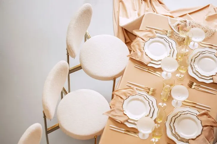 Soft Peach Tablescape