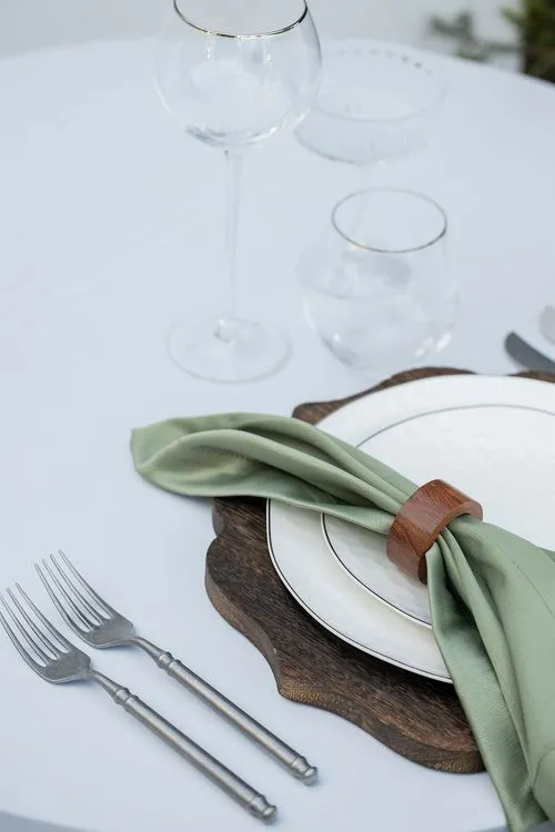 Steel gray table setting at round table