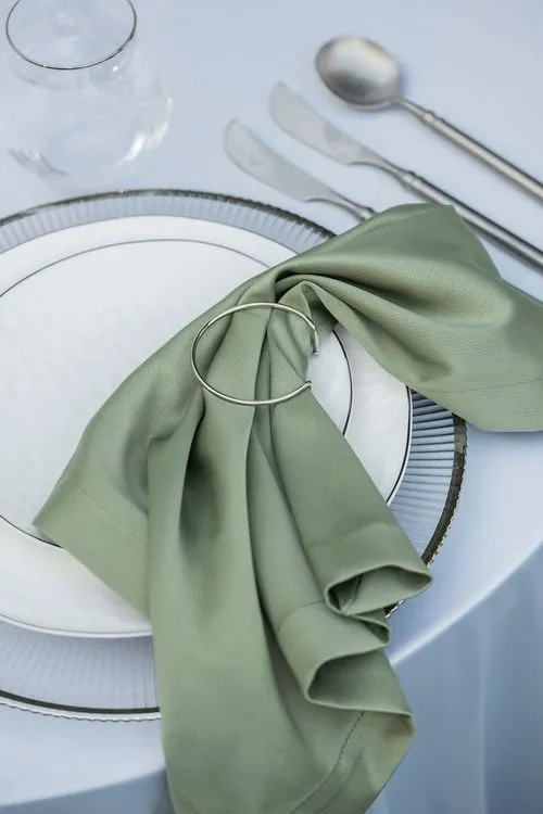 Steel gray table setting at round table