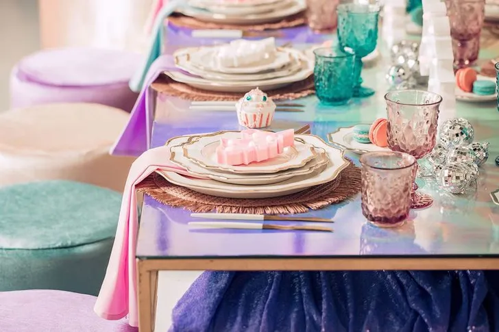 Unicorn & Hologram Shine — Kids Tablescape