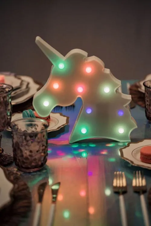 Unicorn & Hologram Shine — Kids Tablescape