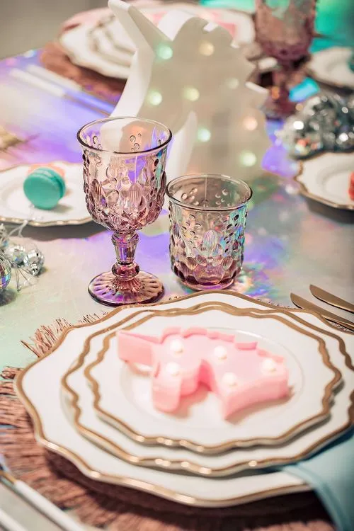 Unicorn & Hologram Shine — Kids Tablescape