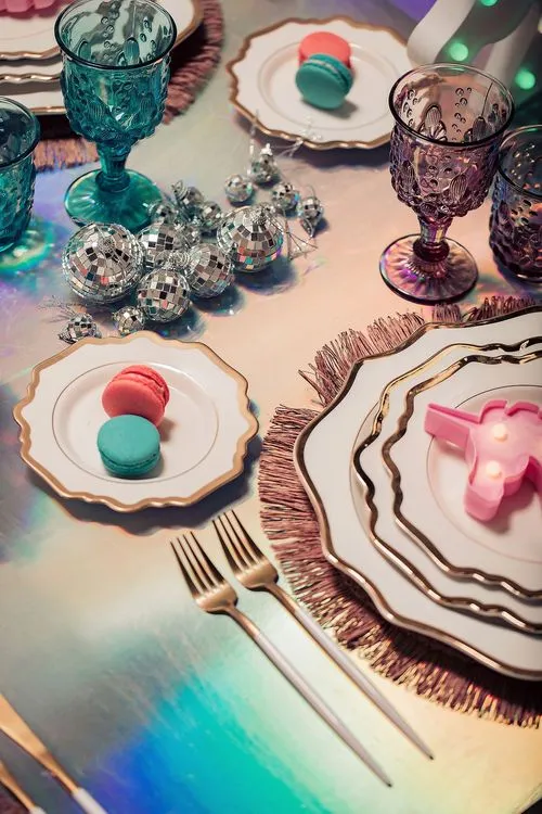Unicorn & Hologram Shine — Kids Tablescape