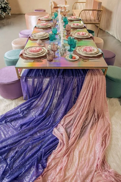 Unicorn & Hologram Shine — Kids Tablescape