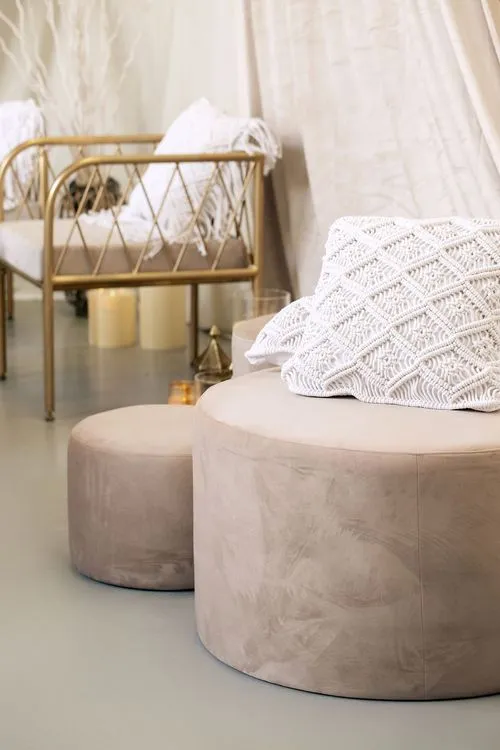 Velvet lounge tablescape cozy seating